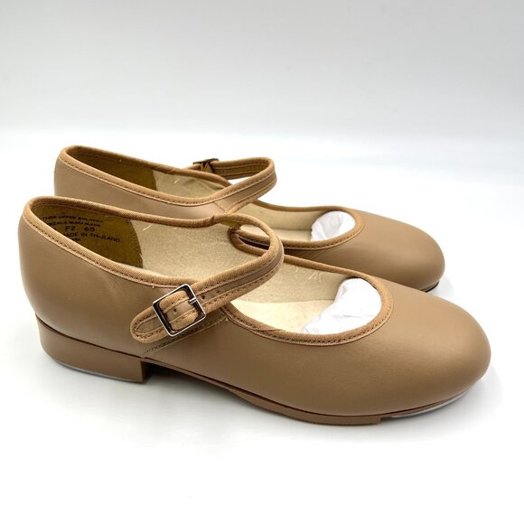 Capezio Shoes - Capezio Womens Size 7 7M 3800 Mary Jane Caramel Tan Buckled Dance Tap Shoes